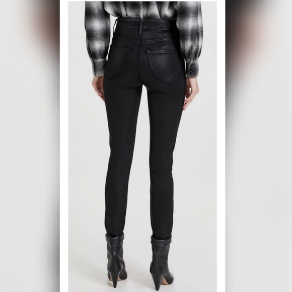 Paige Black Cheeky Fog Luxe Coating High Rise Stretch Jeans Women's Size 30 - Picture 2 of 10